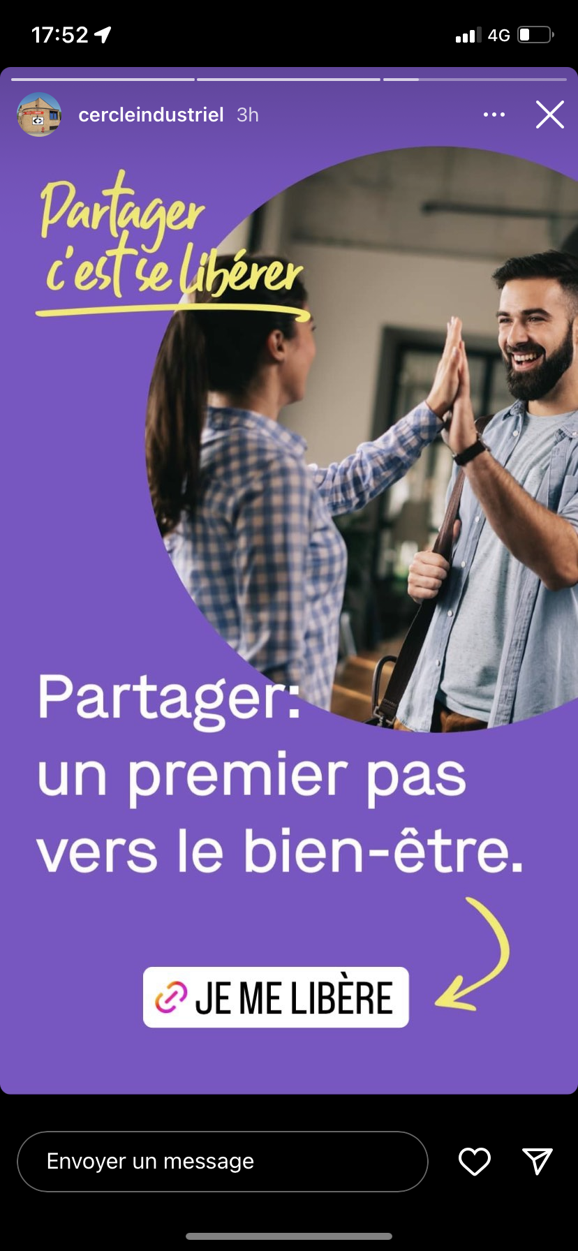 Story Instagram AVIQ — Partager c'est se libérer, cercle Mons