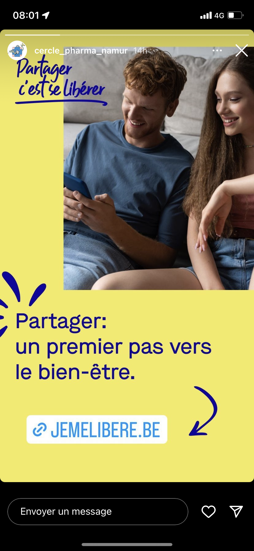 Story Instagram, cercle pharma Namur