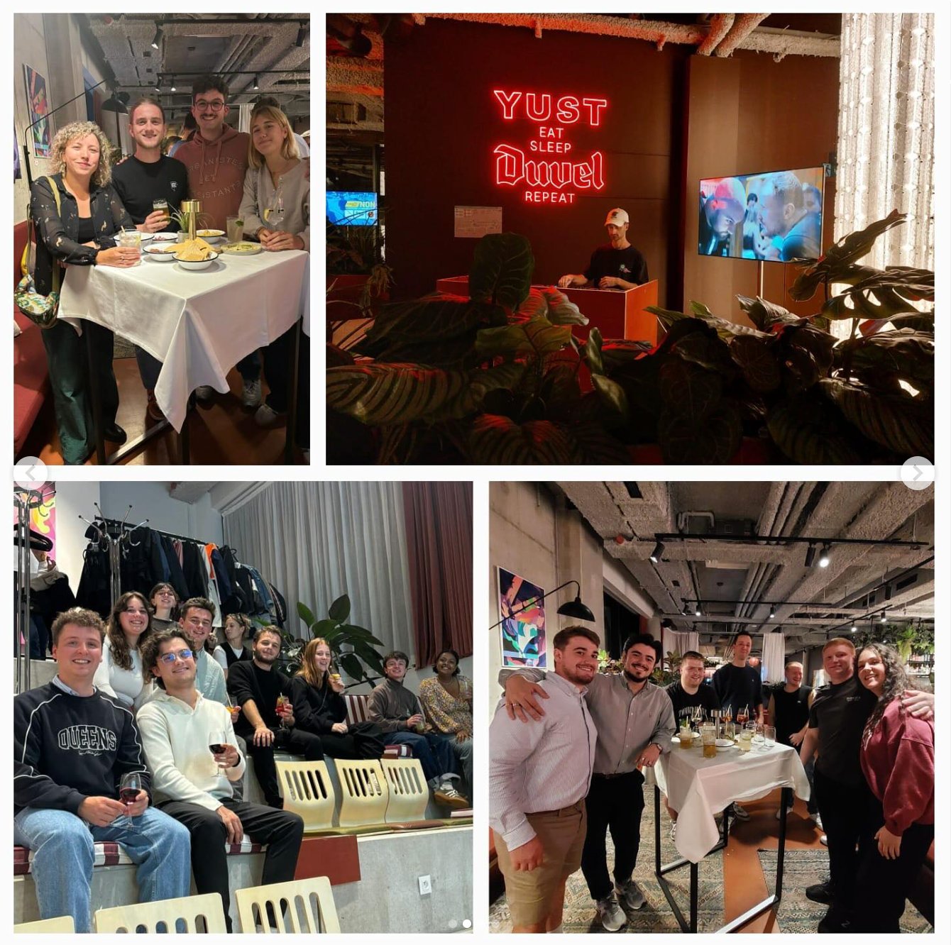 Soirée de remerciement · tables rondes